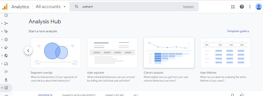 Cohort Analysis in Google Analytics Hub